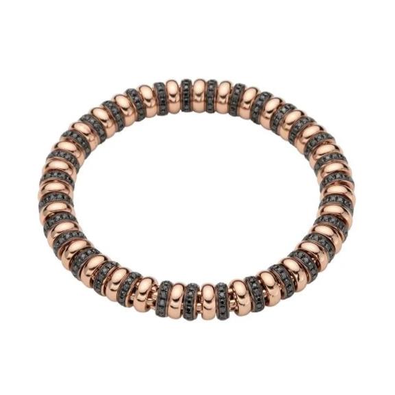 Fope Flex'it Solo 18ct Rose Gold 3.05ct Black Diamond Bracelet - L