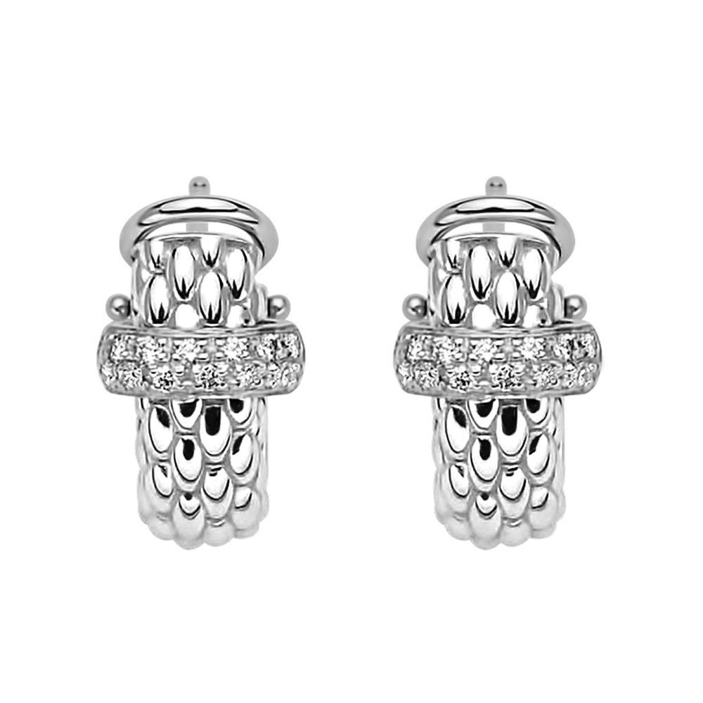 Fope Flex'it Vendome 18ct White Gold 0.20ct Diamond Earrings