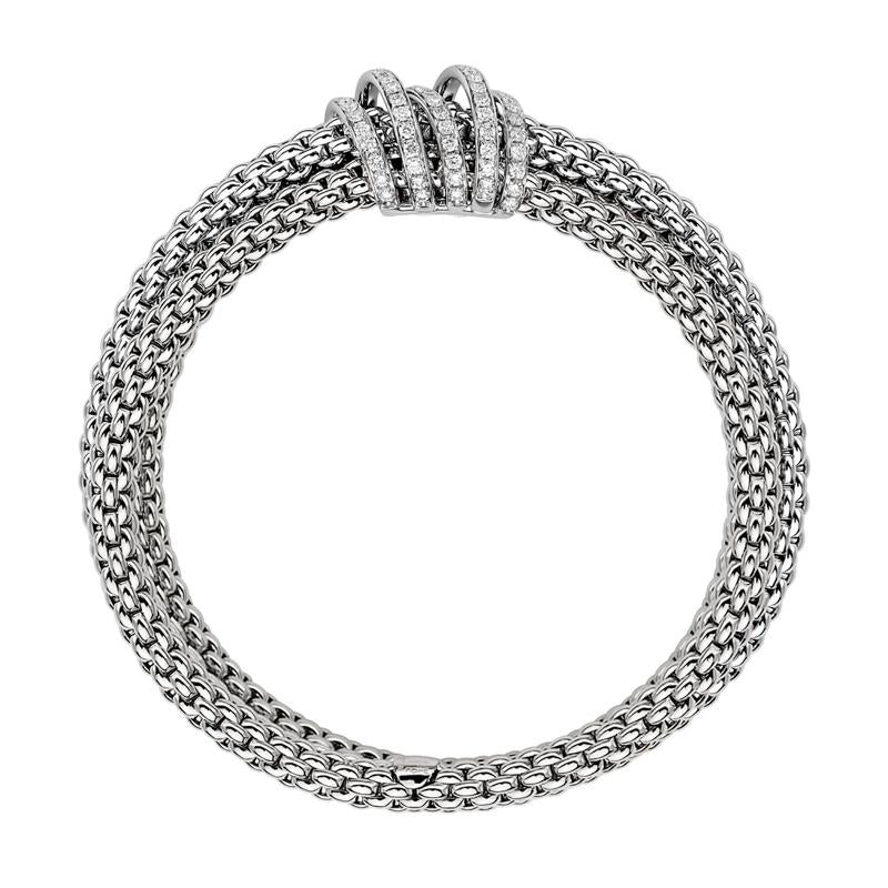 Fope Mialuce 18ct White Gold 1.20ct Diamond Bracelet - L