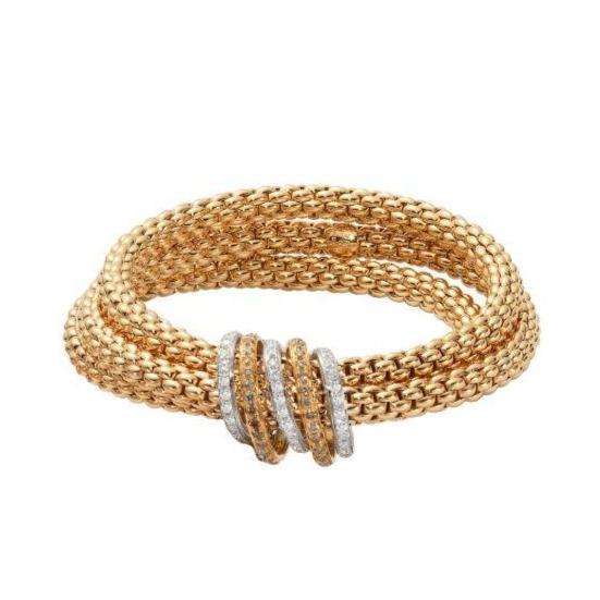 Fope Mialuce 18ct Yellow Gold 1.20ct Brown Diamond Bracelet - L