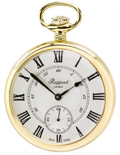 Rapport Pocket Watch Mechanical Open Face Gold Plated