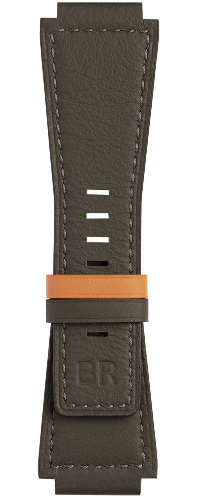 Bell & Ross Strap Br01/br03 Calfskin Khaki Orange Reversible Xs