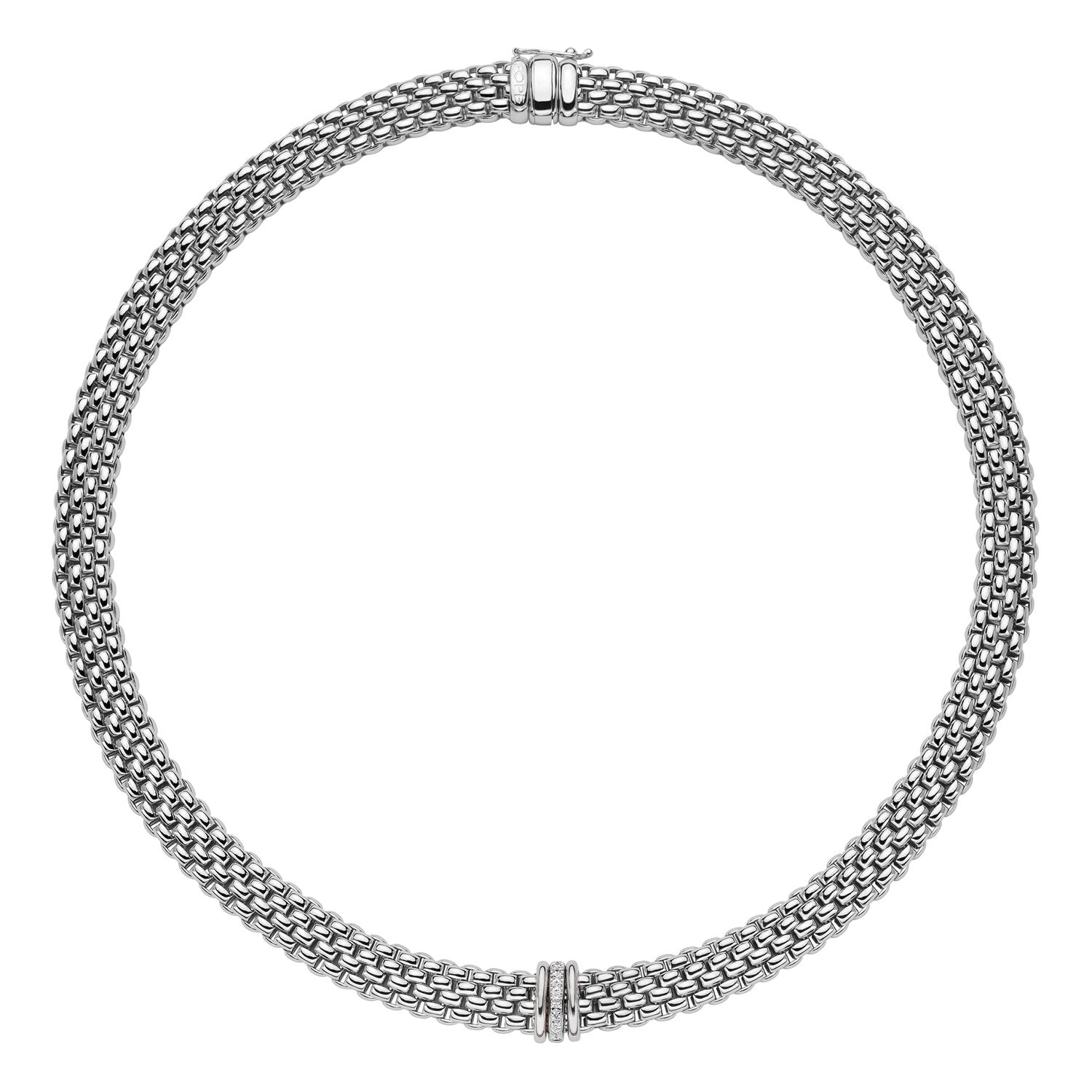 Fope Panorama 18ct White Gold 0.08ct Diamond Rondelle Necklace