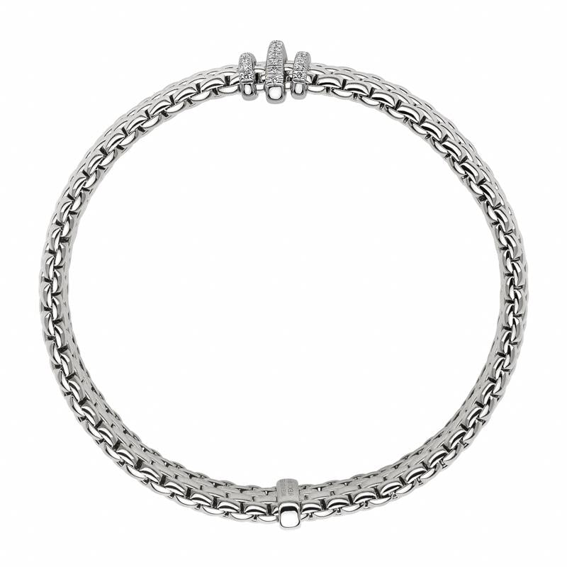 Fope Panorama 18ct White Gold 0.23ct Diamond Rondelle Bracelet - S