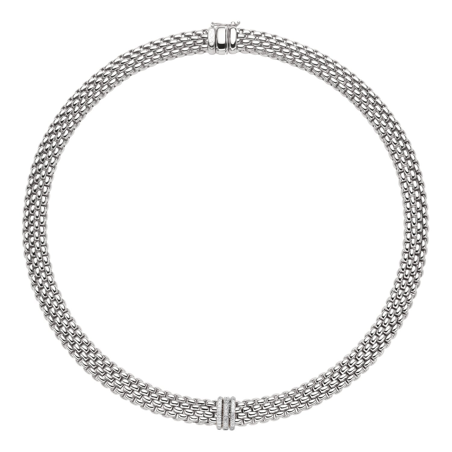 Fope Panorama 18ct White Gold 0.23ct Diamond Rondelle Necklace