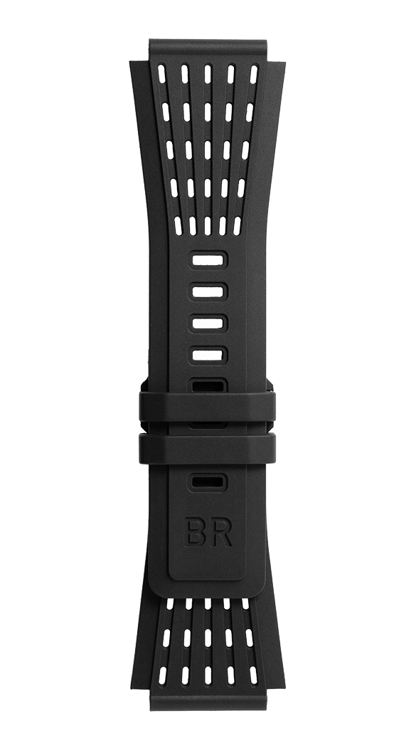 Bell & Ross Strap Br01/br03 Rubber Black Perforated