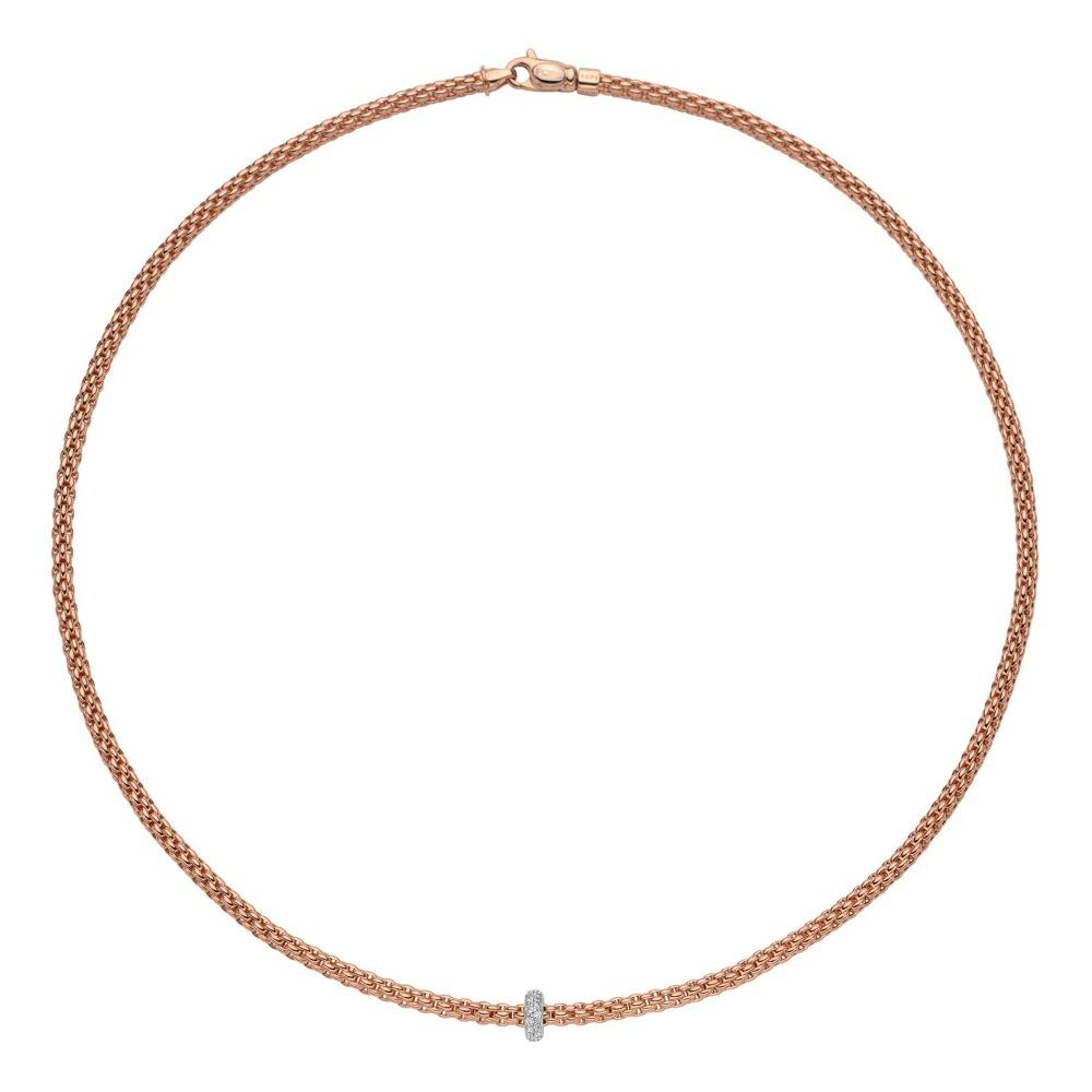 Fope Prima 18ct Rose Gold 0.18ct Diamond Necklace