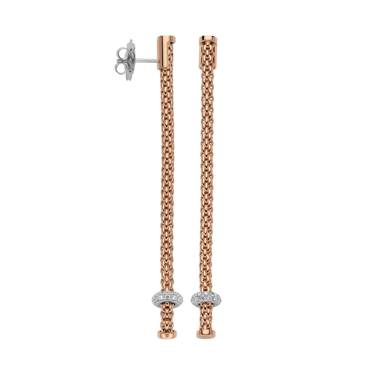 Fope Prima 18ct Rose Gold 0.36ct Diamond Drop Earrings