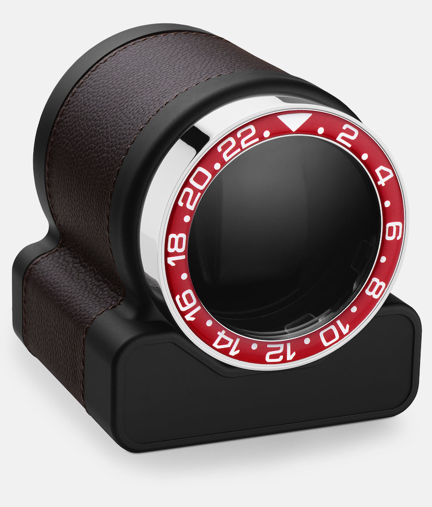 Scatola Del Tempo Watch Winder Rotor One Chocolate Red Bezel