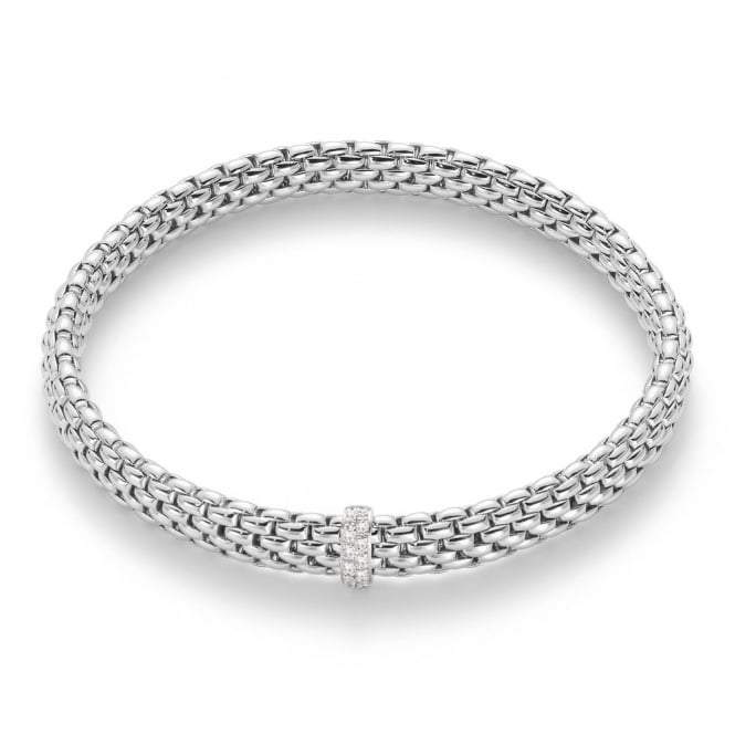 Fope Vendome 18ct White Gold 0.10ct Diamond Bracelet - S