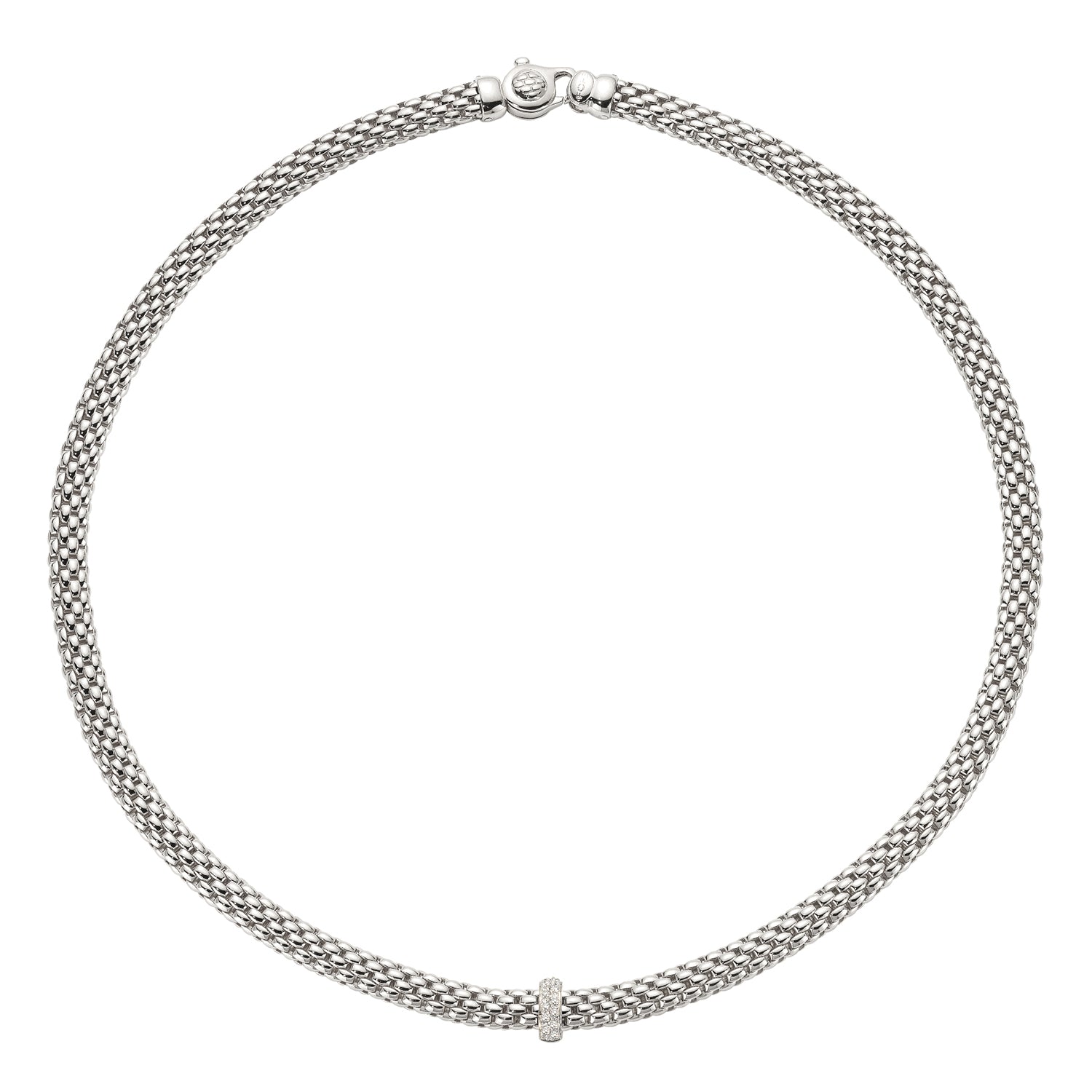 Fope Vendome 18ct White Gold 0.10ct Diamond Necklace - 43cm