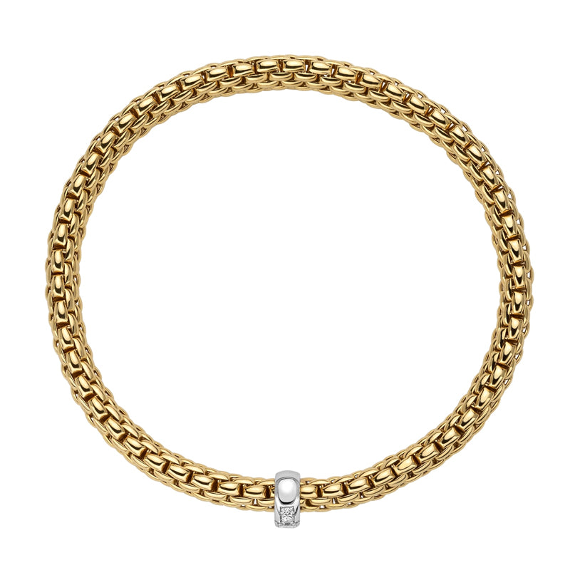 Fope Vendome 18ct Yellow Gold 0.24ct Diamond Bracelet - Xs