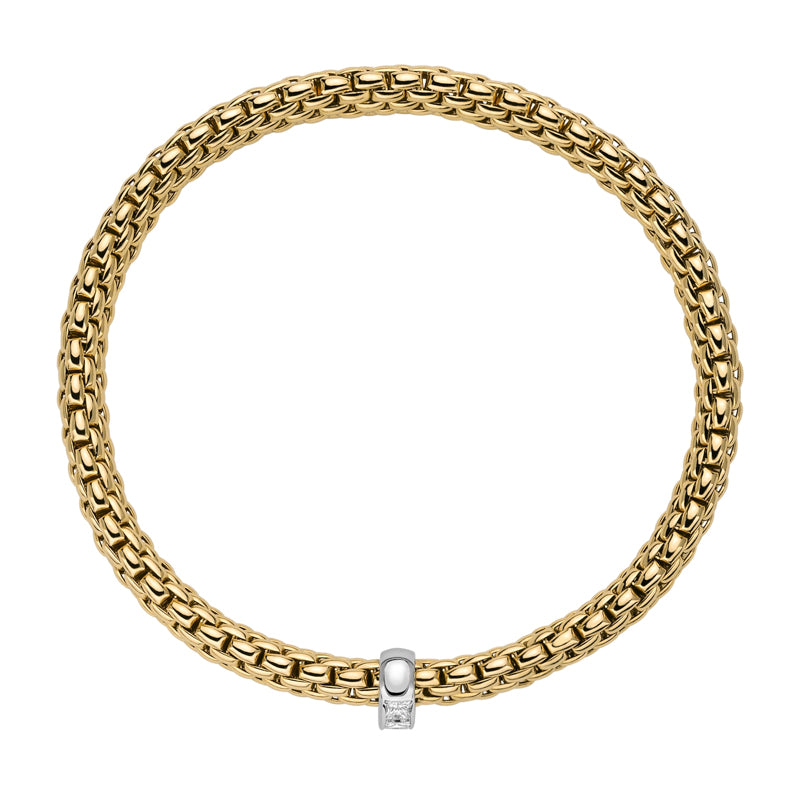 Fope Vendome 18ct Yellow Gold 0.35ct Diamond Bracelet - Xs