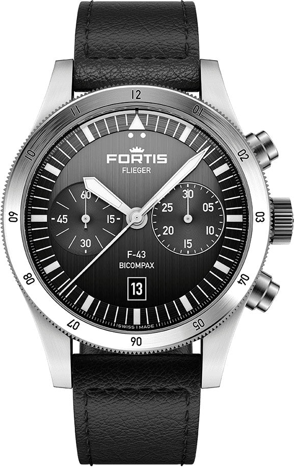 Fortis Flieger F-43 Bicompax Black