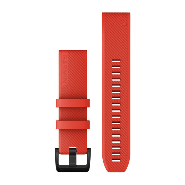 Garmin Strap Quickfit 22 Laser Red With Black Stainless Steel Hardware