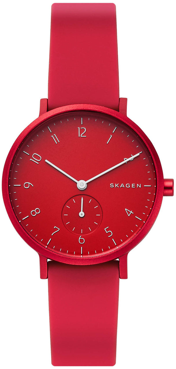 Skagen Watch Aaren Kulor Red Silicone Unisex
