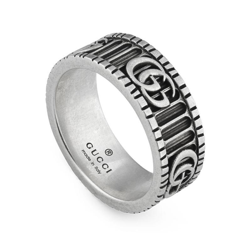 Gucci Gg Marmont Aged Sterling Silver Ring - P