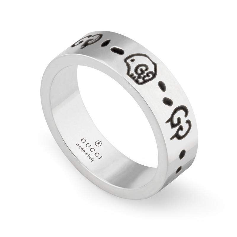 Gucci Ghost Sterling Silver Ring - H