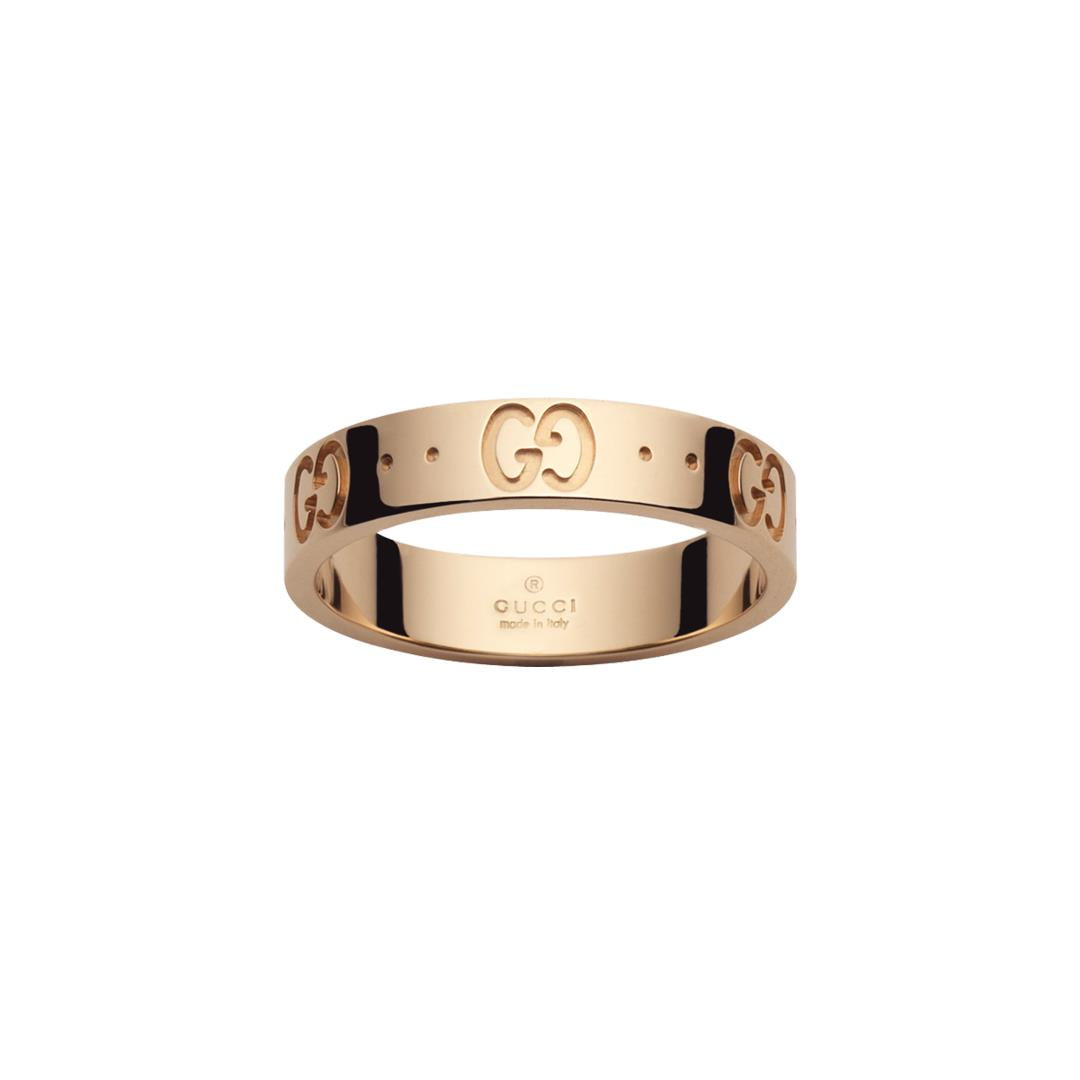 Gucci Icon 18ct Rose Gold Thin Band Ring - G