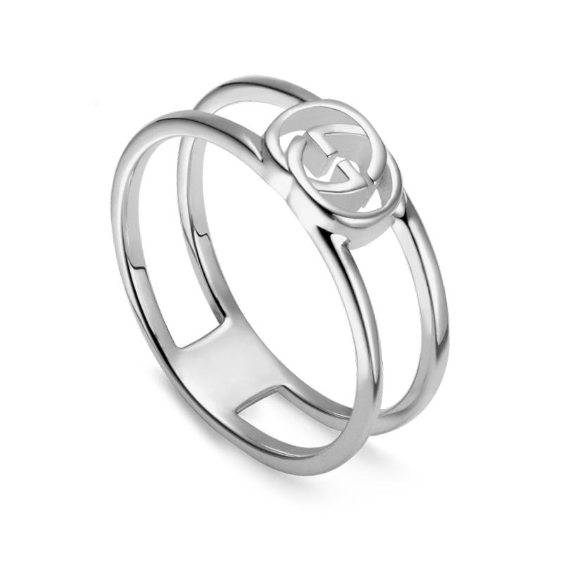 Gucci Interlocking Motif Sterling Silver Ring - Q.5