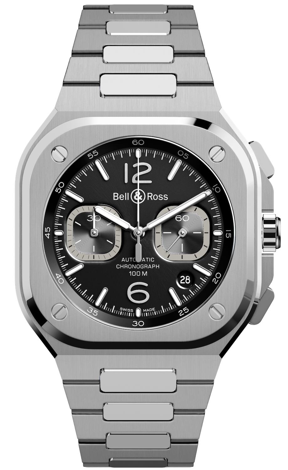 BellandRoss Watch Br 05 Chrono Black Steel Bracelet