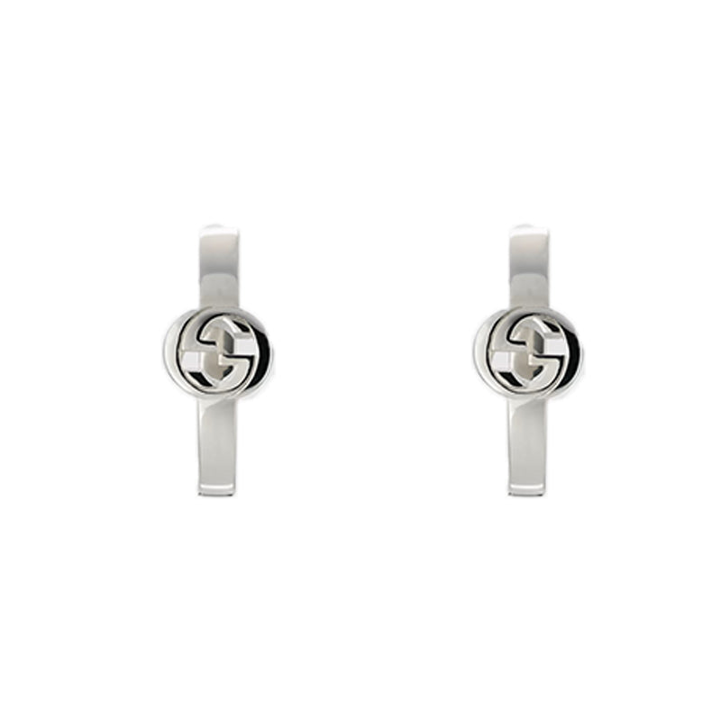 Gucci Interlocking Sterling Silver Hoop Earrings