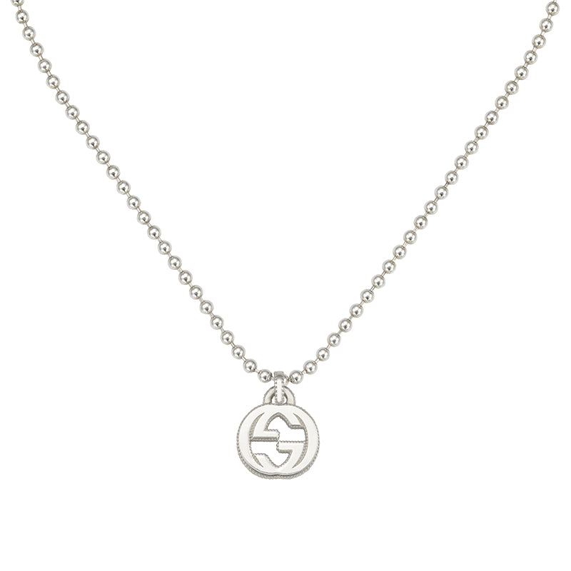 Gucci Interlocking Sterling Silver Pendant Necklace