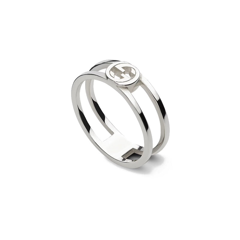 Gucci Interlocking Sterling Silver Ring - I