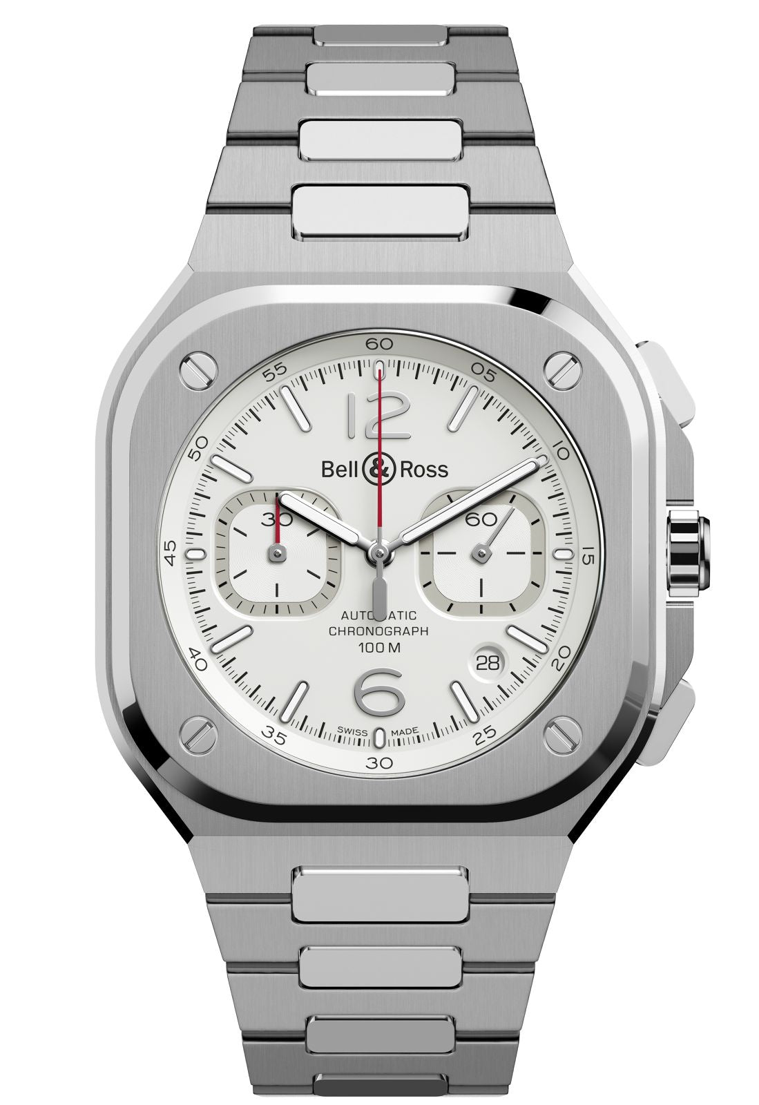 BellandRoss Watch Br 05 Chronograph White Hawk Bracelet Limited Edition