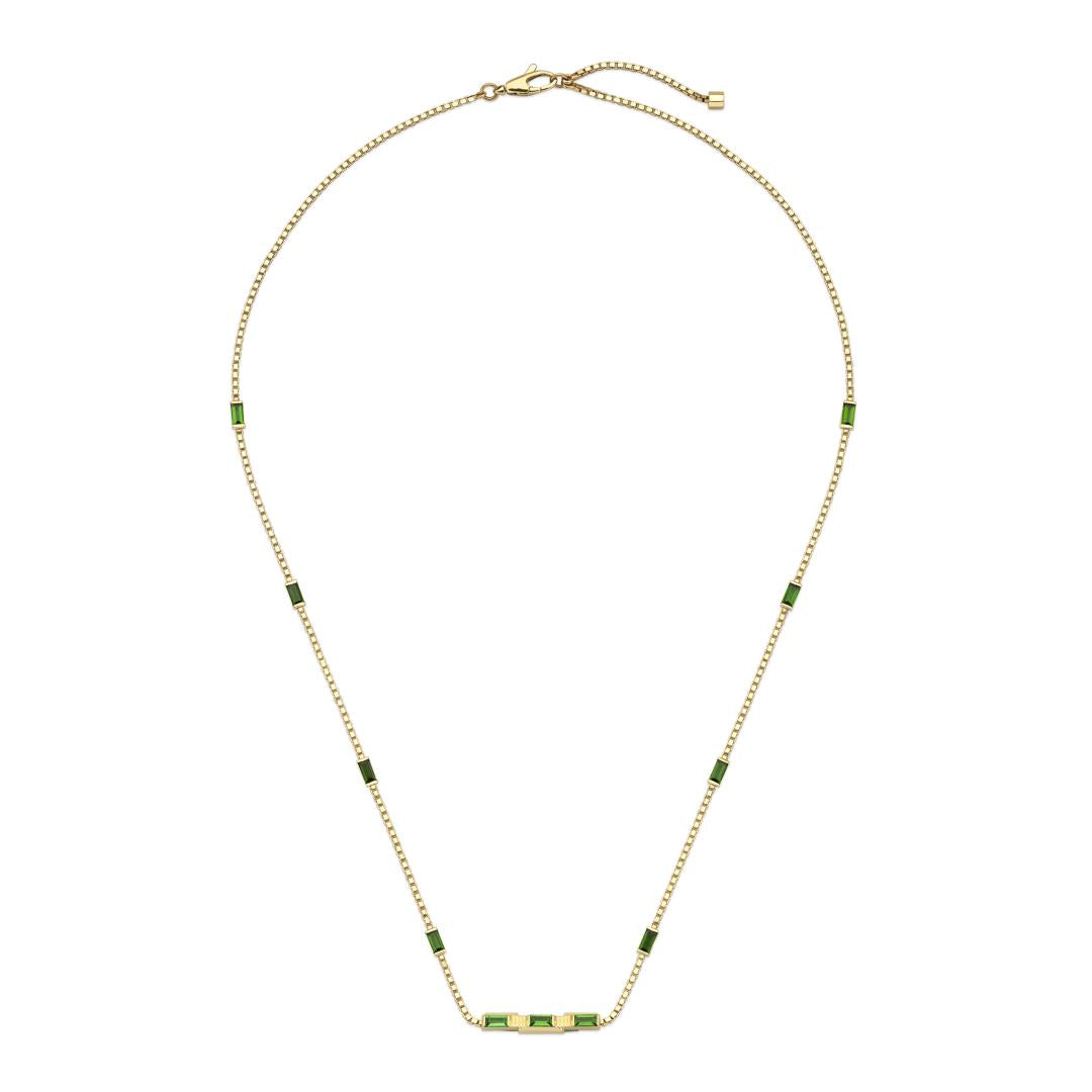 Gucci Link To Love 18ct Yellow Gold Tourmaline Baguette Necklace - Yellow Gold