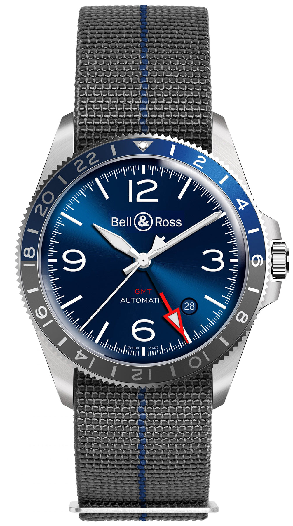 BellandRoss Watch Br V2-93 Gmt Blue