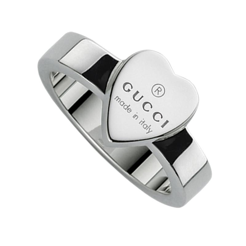 Gucci Trademark Sterling Silver Heart Ring - M.5