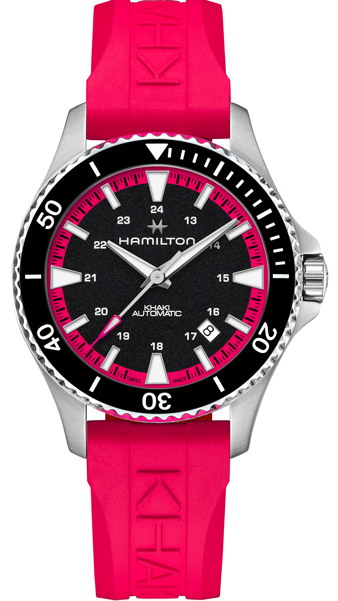 Hamilton Khaki Navy Scuba Auto Hot Pink