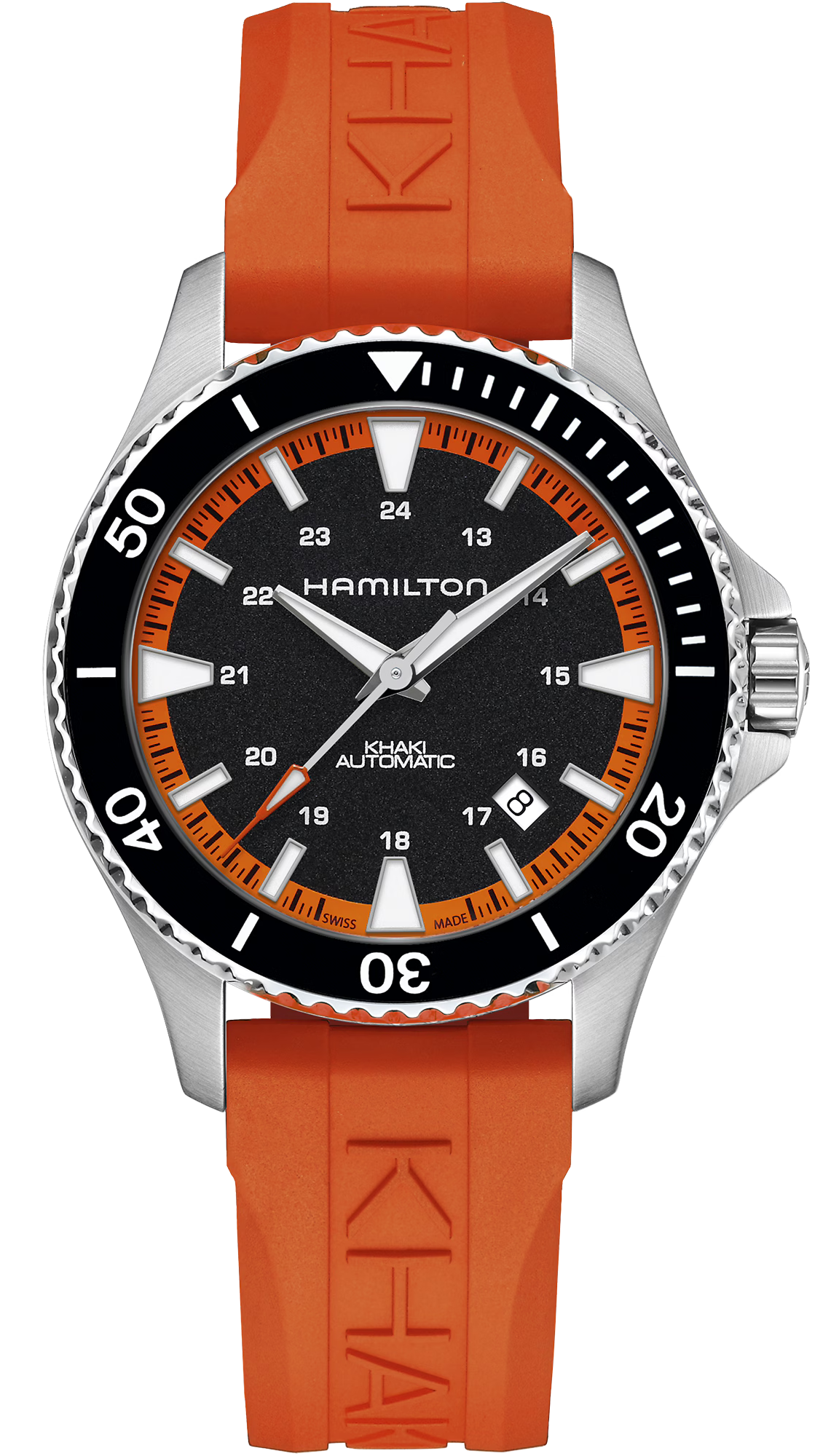 Hamilton Khaki Navy Scuba Auto Tangerine Orange