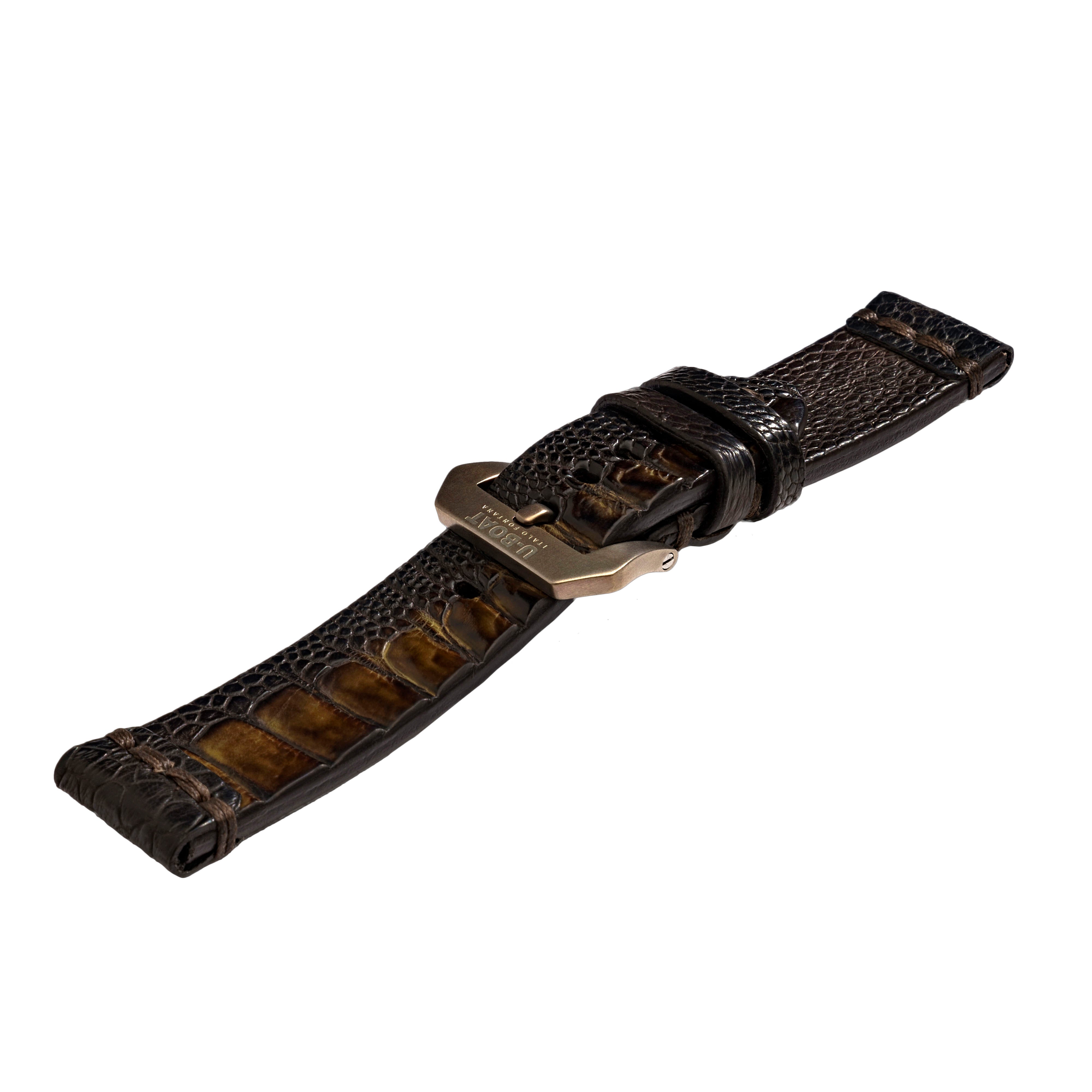 U-boat Strap 3021 23/22 Ostrich Leather Yellow Buckle