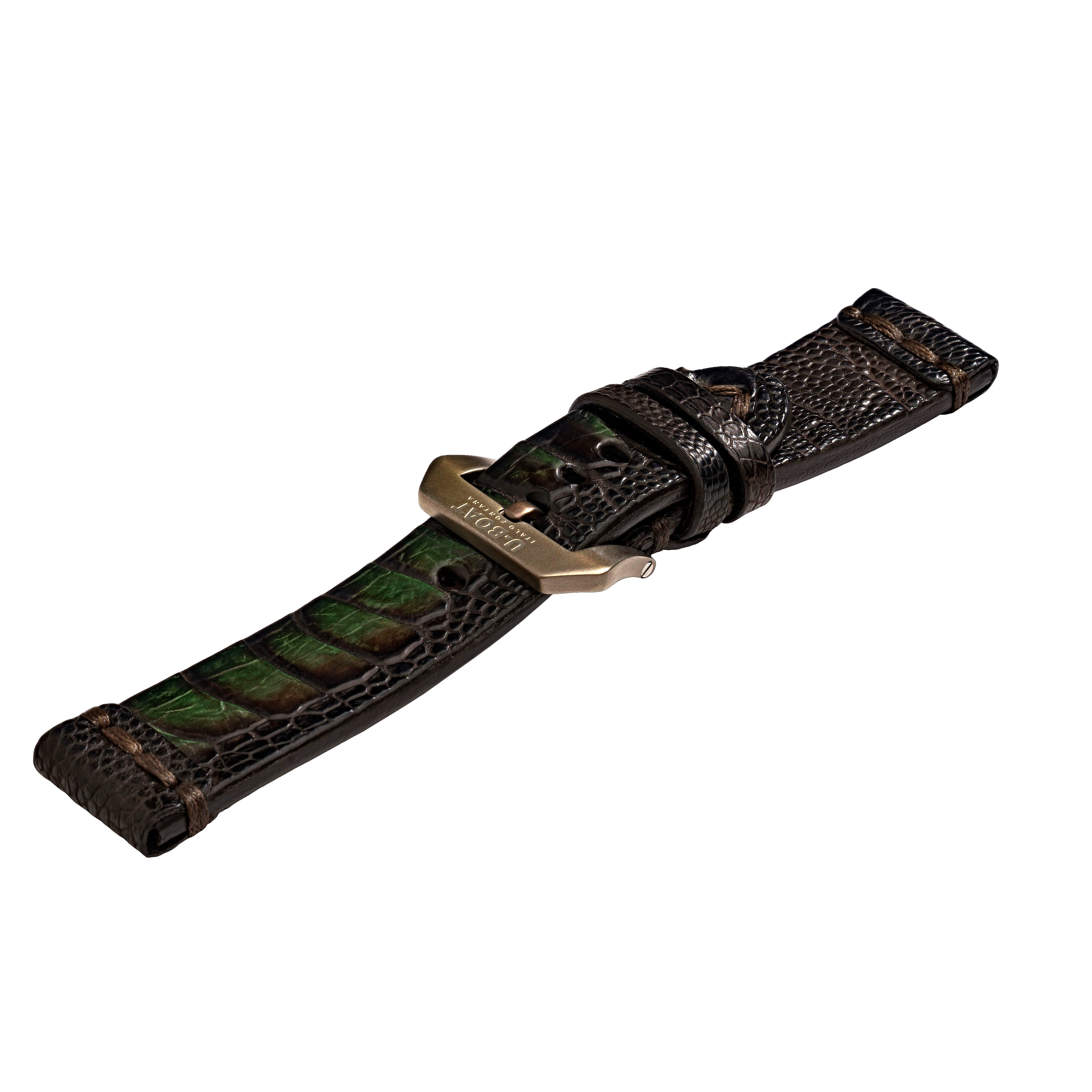 U-boat Strap 3022 23/22 Ostrich Leather Green Buckle