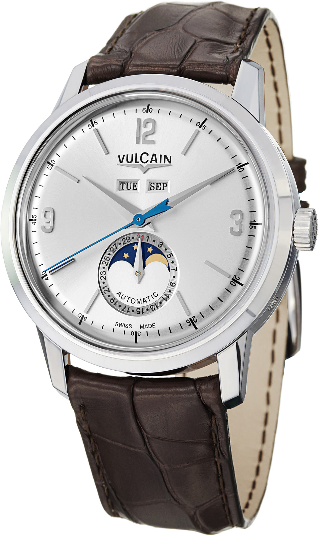 Vulcain Watch 50s Presidents Moonphase Steel Silver