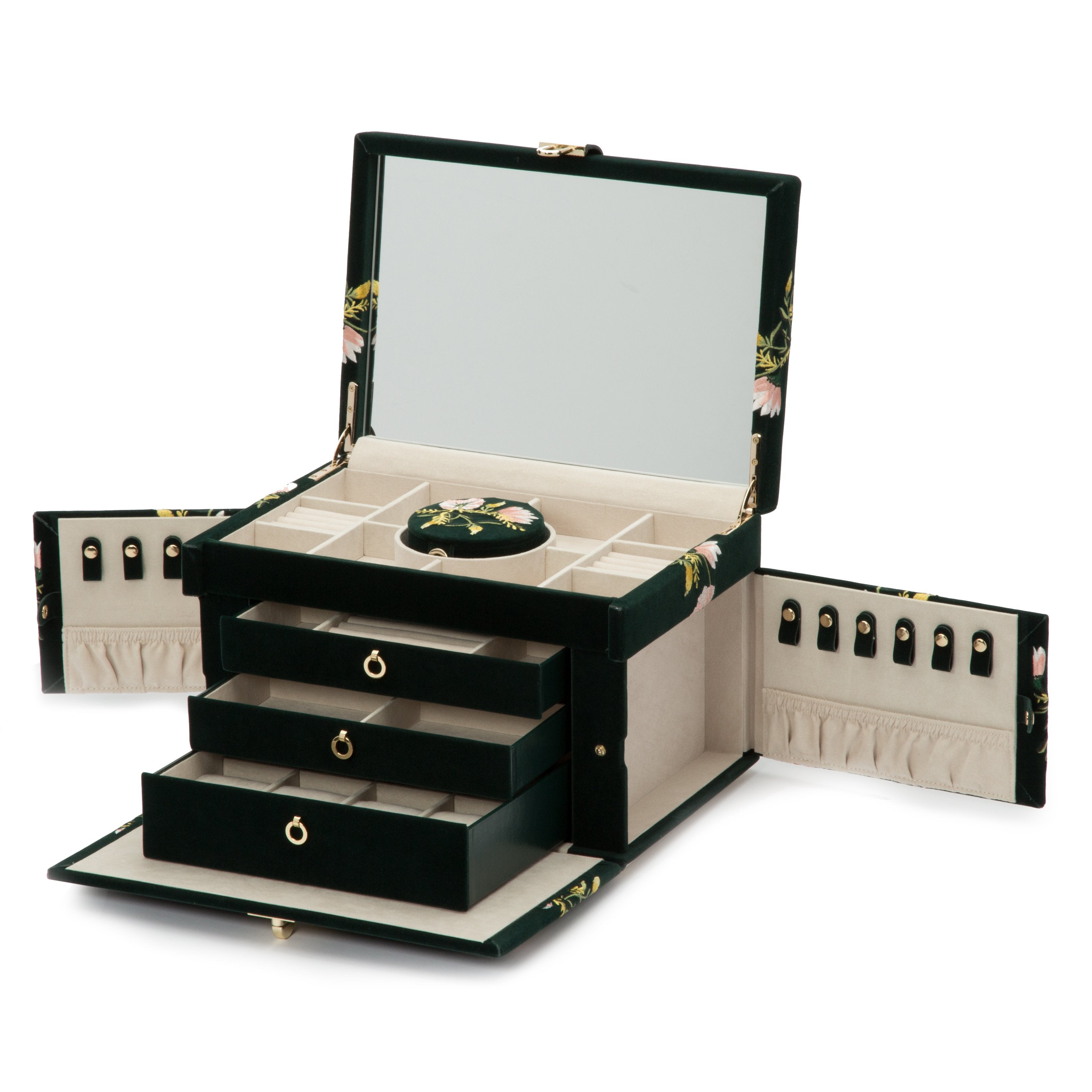 Wolf Jewellery Case Zoe Large Forest Green