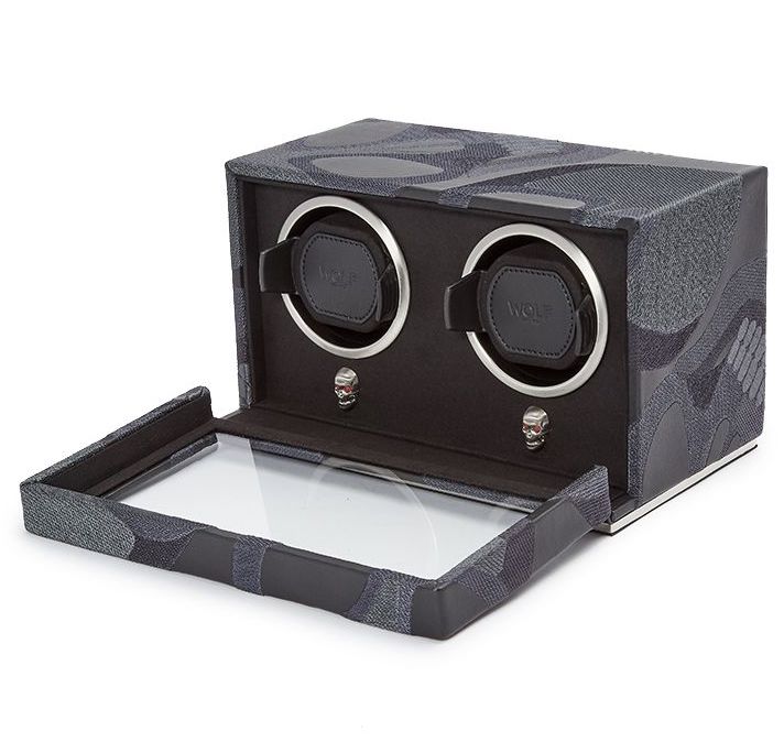 Wolf Watch Winder Memento Mori Cub Double Black