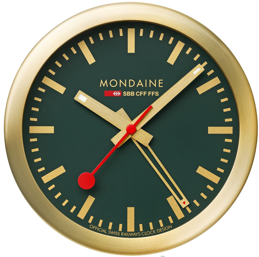 Mondaine Clock Alarm Forest Green