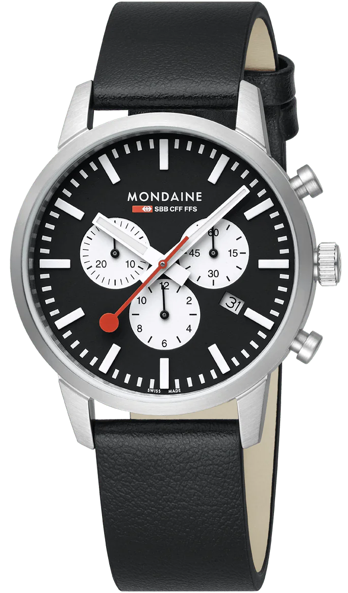 Mondaine Neo 41mm Black Vegan Grape Leather