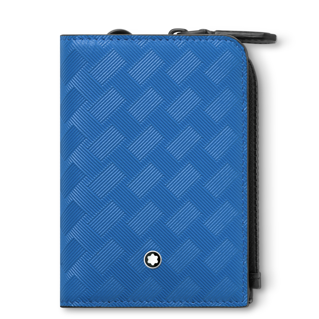 Montblanc Extreme 3.0 Card Holder 3cc With Zipped Pocket Atlantic Blue D