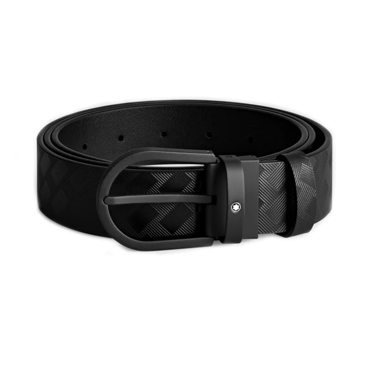 Montblanc Horseshoe Buckle Black 35mm Leather Belt