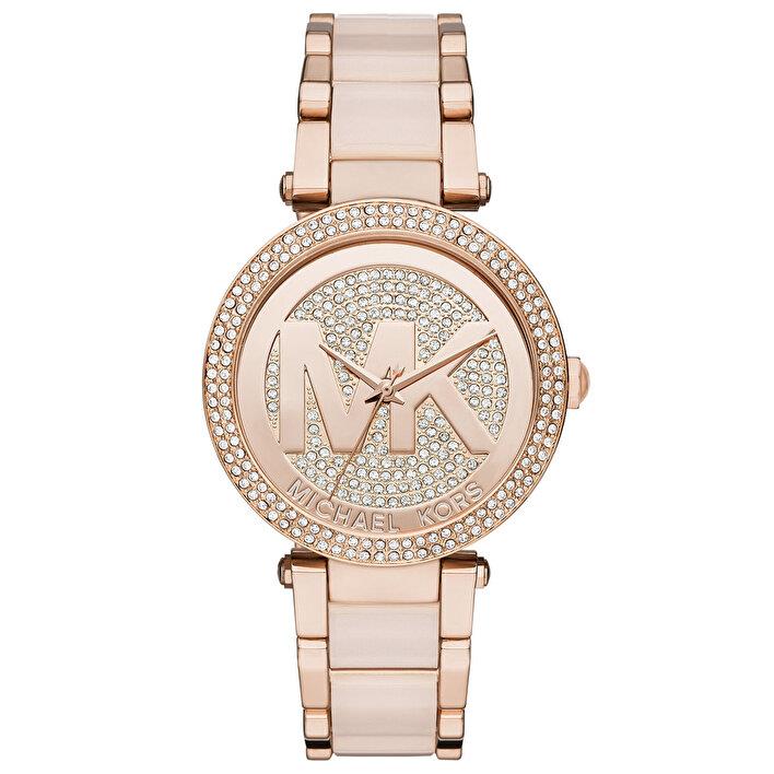 Michael Kors Mk6176 Parker Crystal Pave Logo Dial Ladies 39mm Watch