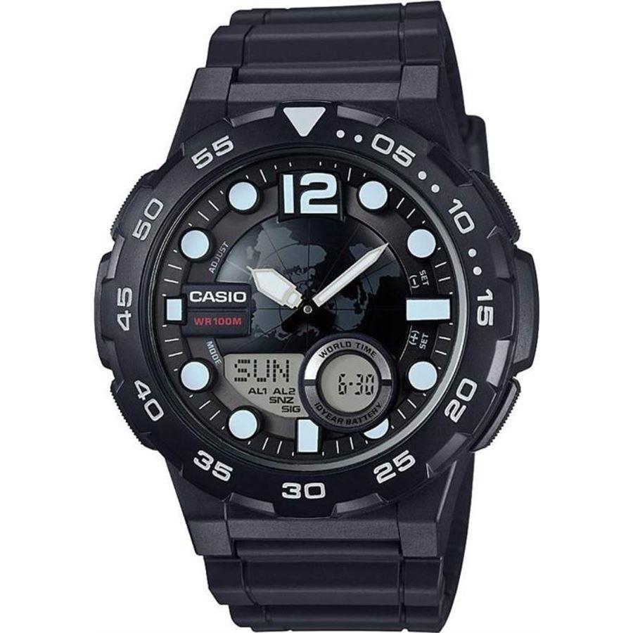 Casio Aeq-100w-1avdf Analog Digital Mens Watch