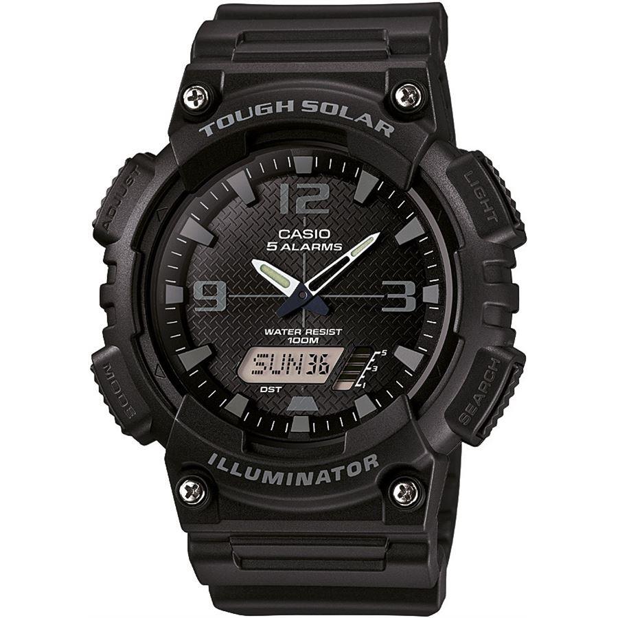 Casio Aq-s810w-1a2vdf Tough Solar Analog-digital Black Resin Mens Watch